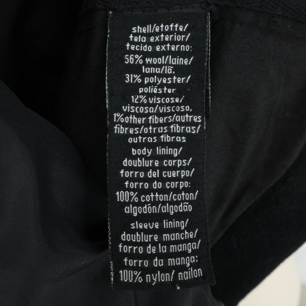 Calvin Klein Jeans Coat Jacket Mens XL Black Wool Blend Double Breasted Full Zip - Picture 12 of 16